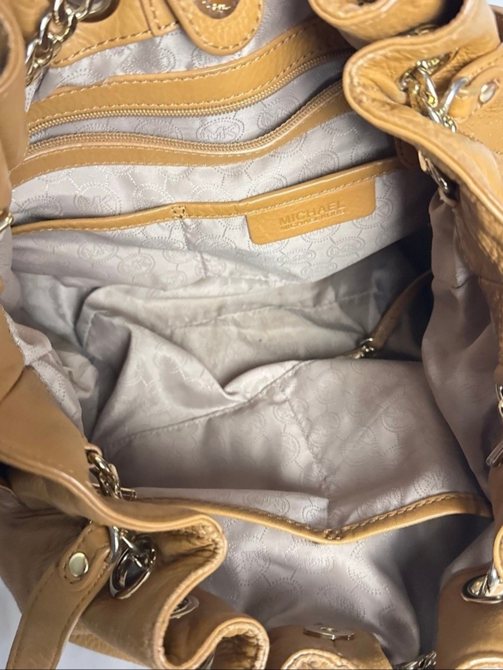 Michael Kors Mustard Leather Drawstring Shoulder Bag - Picture 5 of 6